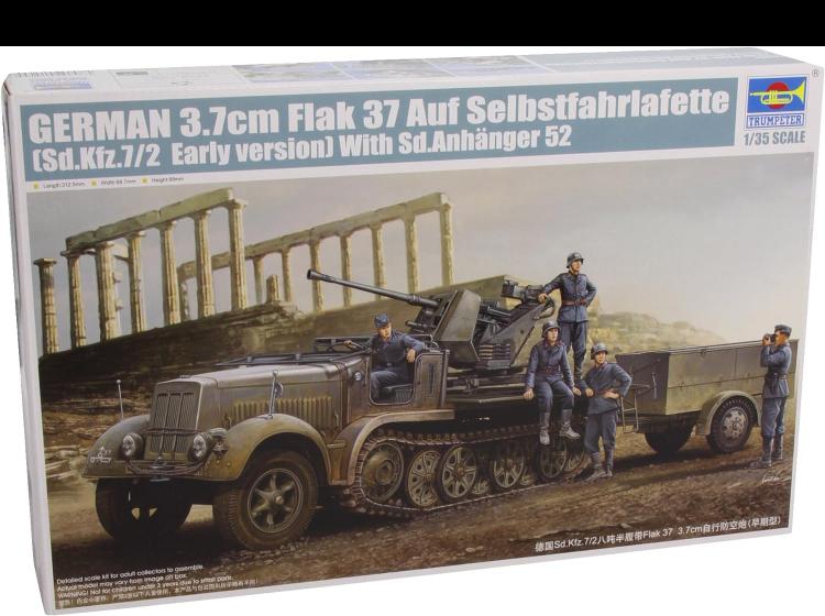 Немецкая  ЗСУ 3.7cm Flak 37 Auf Selbstfahrlafette (Sd.Kfz. 7/2 Early)