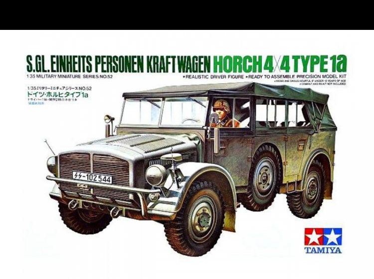 Немецкий штабной автомобиль Ger.Horch Type 1A с фигурой водителя